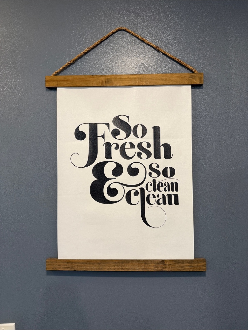 So Fresh So Clean Black and White Wall Hanging